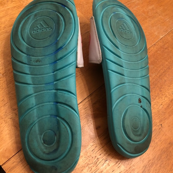 Adidas slip on slide sandals good condition Sz 10 - Picture 12 of 14